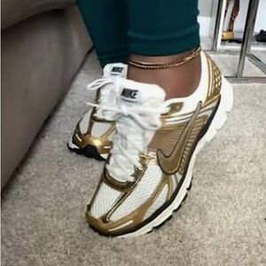 Gold and White Athletic Sneakers